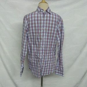 Banana Republic Blue Orange Plaid Shirt